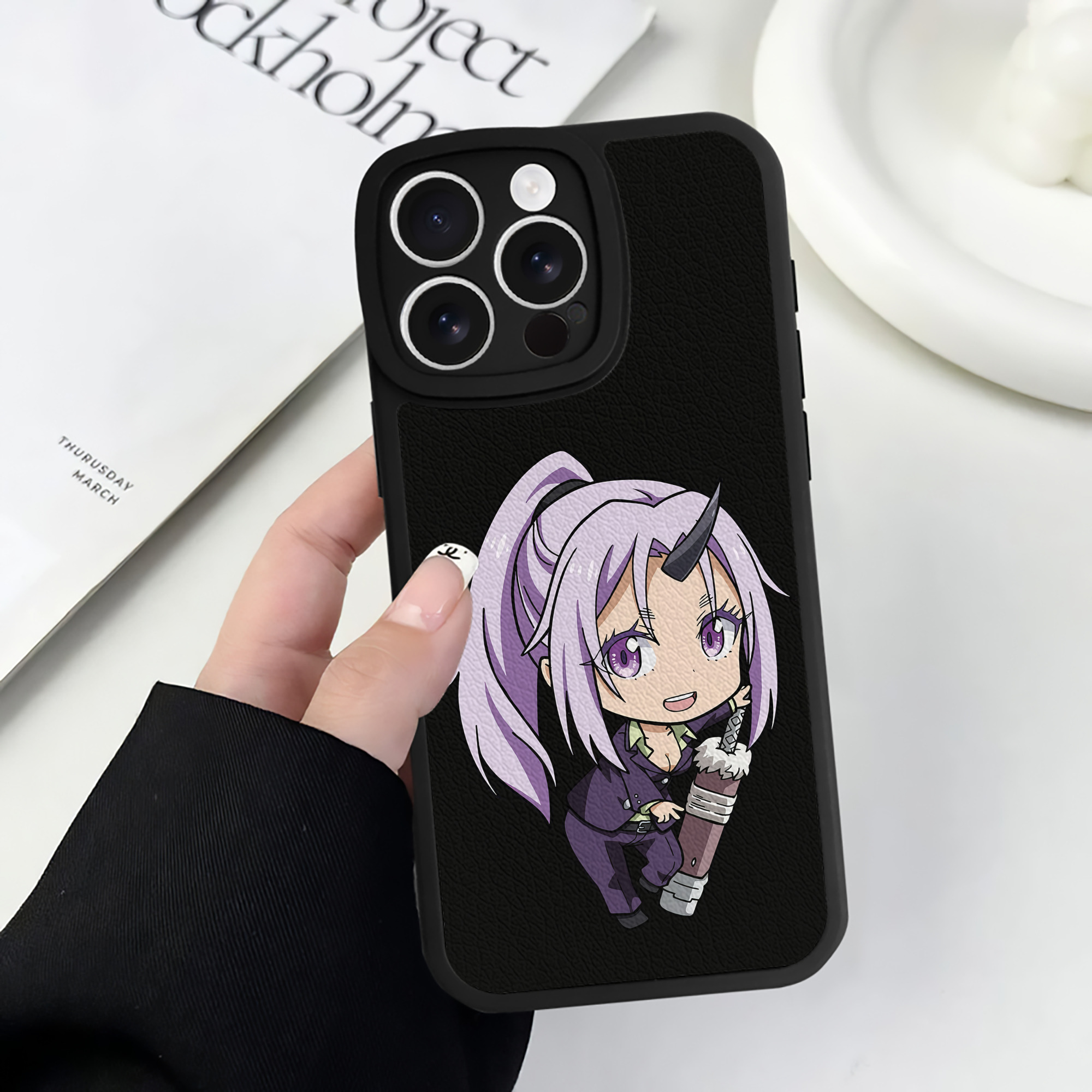 （画像用） 転スラ Regarding Reincarnated to Slime 【iPhone 16シリーズ対応】シリコンスマホケース（レザー調） 材質：シリコン
